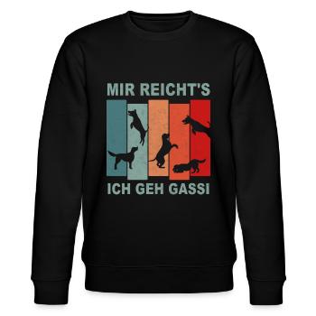Hund Sprüche Geschenk Gassi Gehen Hunde - Stanley/Stella Unisex Bio-Sweatshirt CHANGER  - Schwarz - Vorne - Nik (191cm) & Marisol (170cm)