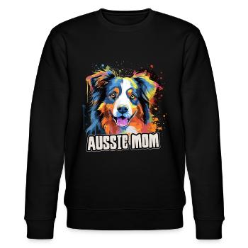 Australian Shepherd Hund Aussie Geschenk Spruch - Stanley/Stella Unisex Bio-Sweatshirt CHANGER  - Schwarz - Vorne - Nik (191cm) & Marisol (170cm)