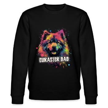 Eurasier Hund Geschenk Spruch - Stanley/Stella Unisex Bio-Sweatshirt CHANGER  - Schwarz - Vorne - Nik (191cm) & Marisol (170cm)