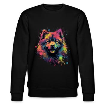 Eurasier Hund Geschenk Spruch - Stanley/Stella Unisex Bio-Sweatshirt CHANGER  - Schwarz - Vorne - Nik (191cm) & Marisol (170cm)
