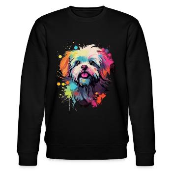 Cadeau de chien maltais Dire - Sweat bio CHANGER Stanley/Stella Unisexe - noir - Devant - Nik (191cm) & Marisol (170cm)