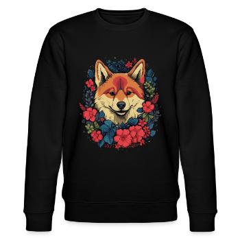 Akita Hund Geschenk - Stanley/Stella Unisex Bio-Sweatshirt CHANGER  - Schwarz - Vorne - Nik (191cm) & Marisol (170cm)