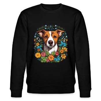Jack Russel Terrier Hund Geschenk - Stanley/Stella Unisex Bio-Sweatshirt CHANGER  - Schwarz - Vorne - Nik (191cm) & Marisol (170cm)