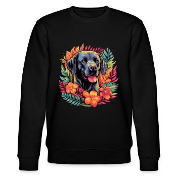 Labrador Hund Geschenk - Stanley/Stella Unisex Bio-Sweatshirt CHANGER  - Schwarz - Vorne - Nik (191cm) & Marisol (170cm)