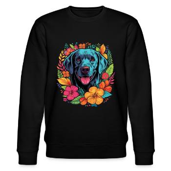 Labrador Hund Geschenk - Stanley/Stella Unisex Bio-Sweatshirt CHANGER  - Schwarz - Vorne - Nik (191cm) & Marisol (170cm)