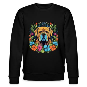 Mastiff Hund Geschenk - Stanley/Stella Unisex Bio-Sweatshirt CHANGER  - Schwarz - Vorne - Nik (191cm) & Marisol (170cm)