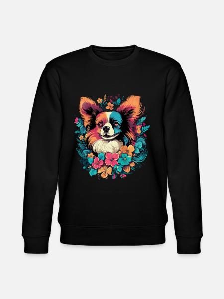 Papillon Dog Gift - Stanley/Stella CHANGER Unisex Organic Sweatshirt - black