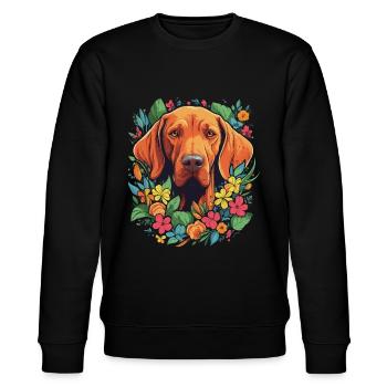 Vizsla Hund Geschenk - Stanley/Stella Unisex Bio-Sweatshirt CHANGER  - Schwarz - Vorne - Nik (191cm) & Marisol (170cm)