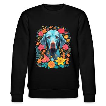 Weimaraner Hund Geschenk - Stanley/Stella Unisex Bio-Sweatshirt CHANGER  - Schwarz - Vorne - Nik (191cm) & Marisol (170cm)