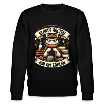 Stricken Strickerin Geschenk Wolle Geburtstag - Stanley/Stella Unisex Bio-Sweatshirt CHANGER  - Schwarz - Vorne - Nik (191cm) & Marisol (170cm)