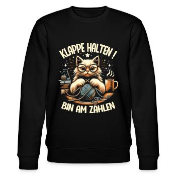 Stricken Strickerin Geschenk Wolle Geburtstag - Stanley/Stella Unisex Bio-Sweatshirt CHANGER  - Schwarz - Vorne - Nik (191cm) & Marisol (170cm)