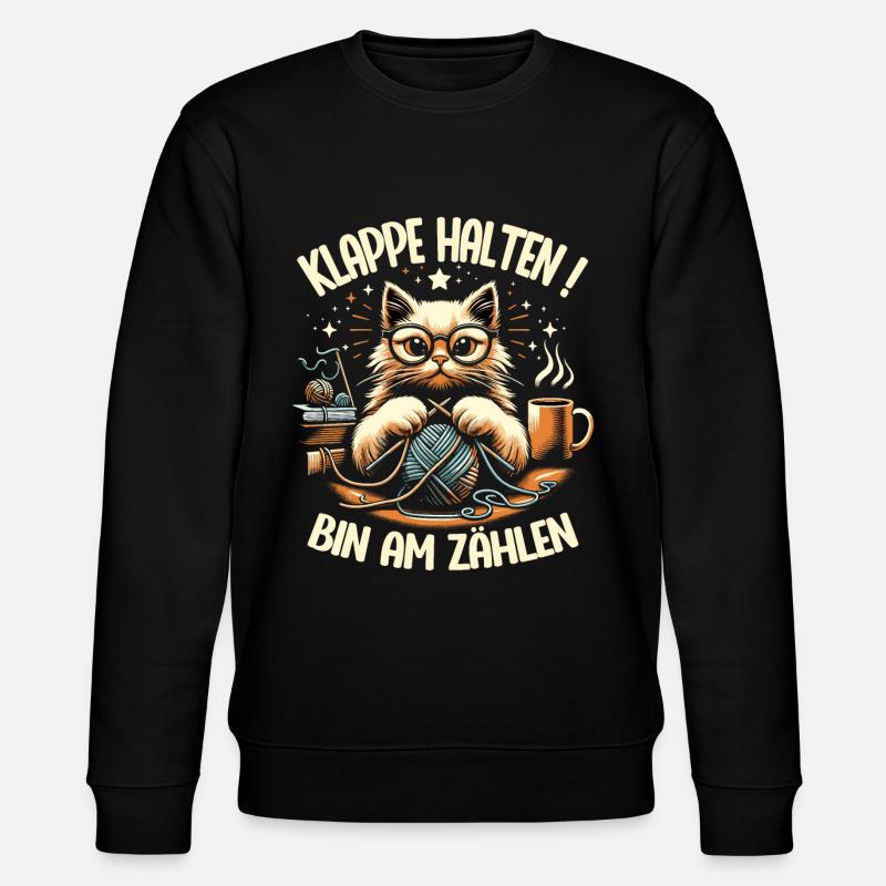 Stricken Strickerin Geschenk Wolle Geburtstag - Stanley/Stella Unisex Bio-Sweatshirt CHANGER  - Schwarz