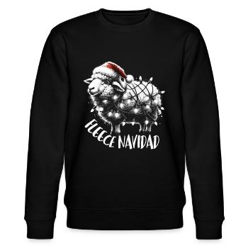 Fleece Navidad Christmas Gift Funny Sayings - Stanley/Stella CHANGER Unisex Organic Sweatshirt - black - Front - Nik (191cm) & Marisol (170cm)