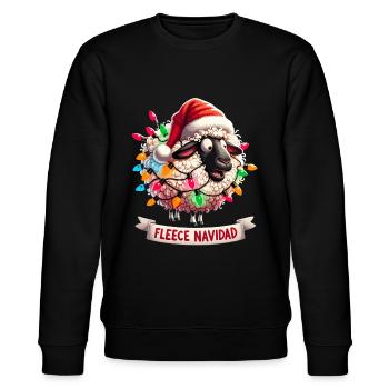 Fleece Navidad Christmas Gift Funny Sayings - Stanley/Stella CHANGER Unisex Organic Sweatshirt - black - Front - Nik (191cm) & Marisol (170cm)