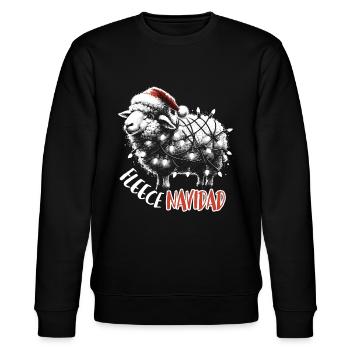 Fleece Navidad Christmas Gift Funny Sayings - Stanley/Stella CHANGER Unisex Organic Sweatshirt - black - Front - Nik (191cm) & Marisol (170cm)