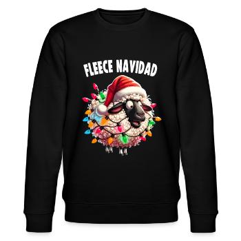 Fleece Navidad Christmas Gift Funny Sayings - Stanley/Stella CHANGER Unisex Organic Sweatshirt - black - Front - Nik (191cm) & Marisol (170cm)