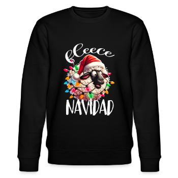 Fleece Navidad Christmas Gift Funny Sayings - Stanley/Stella CHANGER Unisex Organic Sweatshirt - black - Front - Nik (191cm) & Marisol (170cm)