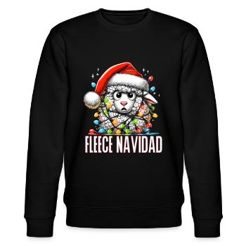 Fleece Navidad Christmas Gift Funny Sayings - Stanley/Stella CHANGER Unisex Organic Sweatshirt - black - Front - Nik (191cm) & Marisol (170cm)