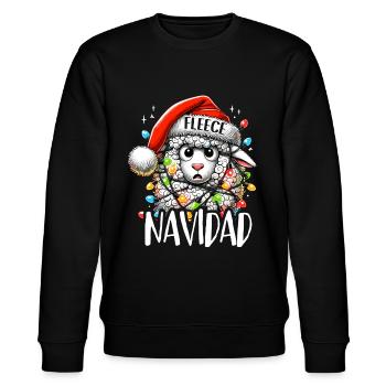 Fleece Navidad Christmas Gift Funny Sayings - Stanley/Stella CHANGER Unisex Organic Sweatshirt - black - Front - Nik (191cm) & Marisol (170cm)