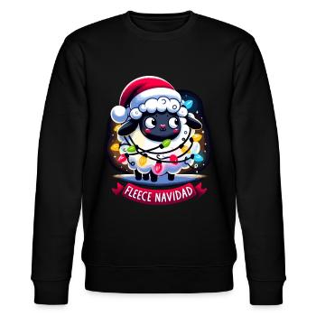 Fleece Navidad Weihnachten Geschenk Lustig Sprüche - Stanley/Stella Unisex Bio-Sweatshirt CHANGER  - Schwarz - Vorne - Nik (191cm) & Marisol (170cm)