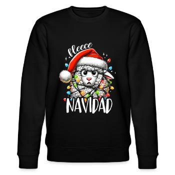 Fleece Navidad Christmas Gift Funny Sayings - Stanley/Stella CHANGER Unisex Organic Sweatshirt - black - Front - Nik (191cm) & Marisol (170cm)
