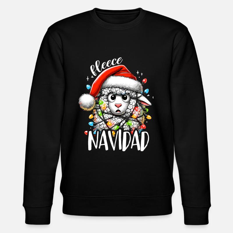 Fleece Navidad Weihnachten Geschenk Lustig Sprüche - Stanley/Stella Unisex Bio-Sweatshirt CHANGER  - Schwarz