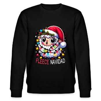 Fleece Navidad Christmas Gift Funny Sayings - Stanley/Stella CHANGER Unisex Organic Sweatshirt - black - Front - Nik (191cm) & Marisol (170cm)