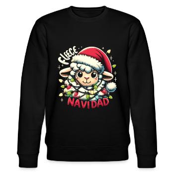 Fleece Navidad Christmas Gift Funny Sayings - Stanley/Stella CHANGER Unisex Organic Sweatshirt - black - Front - Nik (191cm) & Marisol (170cm)