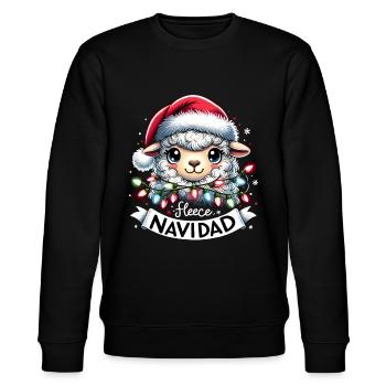 Fleece Navidad Christmas Gift Funny Sayings - Stanley/Stella CHANGER Unisex Organic Sweatshirt - black - Front - Nik (191cm) & Marisol (170cm)