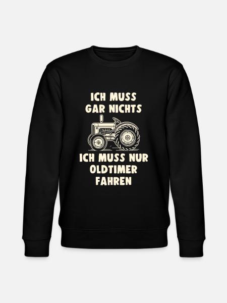 Traktor Oldtimer Landwirtschaft Geschenk Bauer - Stanley/Stella Unisex Bio-Sweatshirt CHANGER  - Schwarz