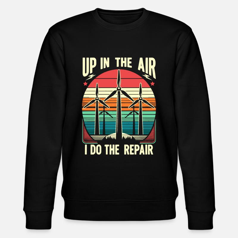 Windrad Kletterer Industriekletterer Geschenk - Stanley/Stella Unisex Bio-Sweatshirt CHANGER - Schwarz