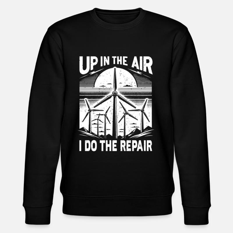 Windrad Kletterer Industriekletterer Geschenk - Stanley/Stella Unisex Bio-Sweatshirt CHANGER  - Schwarz