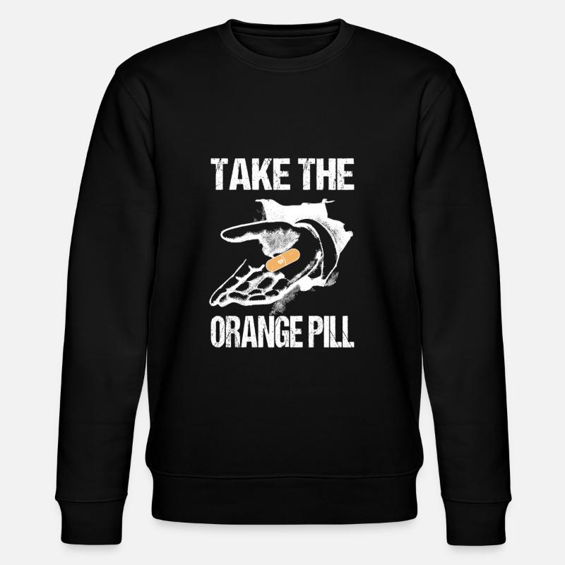 Bitcoin Take The Orange Pill - Stanley/Stella Unisex Bio-Sweatshirt CHANGER  - Schwarz