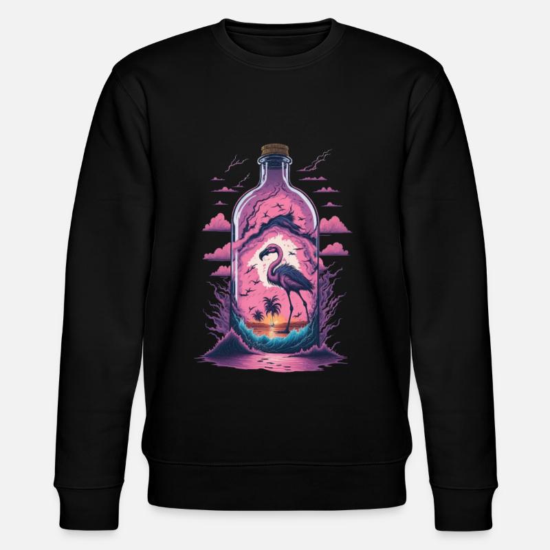 Flamingo - Stanley/Stella Unisex Bio-Sweatshirt CHANGER  - Schwarz