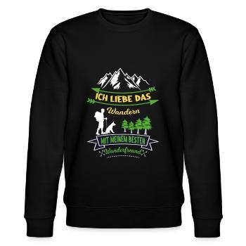 Ich liebe Wandern mit Hund Wanderer Schäferhund - Stanley/Stella Unisex Bio-Sweatshirt CHANGER  - Schwarz - Vorne - Nik (191cm) & Marisol (170cm)