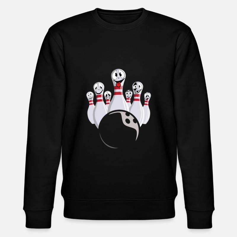 Bowling mit lachenden Bowling-Pins - Stanley/Stella Unisex Bio-Sweatshirt CHANGER  - Schwarz