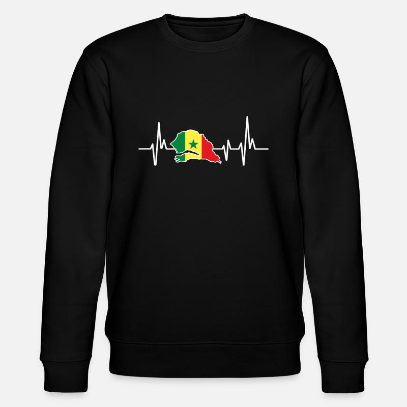 Heartbeat Design Drapeau sénégalais Sénégal - Sweat bio CHANGER Stanley/Stella Unisexe - noir