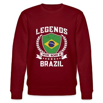 Vintage Design Drapeau Brésilien Brésil - Sweat bio CHANGER Stanley/Stella Unisexe - bordeaux - Devant - Nik (191cm) & Marisol (170cm)
