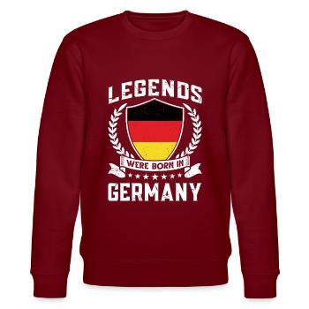 Vintage Design German Flag Germany - Stanley/Stella CHANGER Unisex Organic Sweatshirt - burgundy - Front - Nik (191cm) & Marisol (170cm)