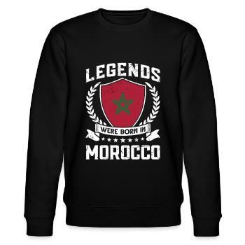 Vintage Design Drapeau Marocain Maroc - Sweat bio CHANGER Stanley/Stella Unisexe - noir - Devant - Nik (191cm) & Marisol (170cm)