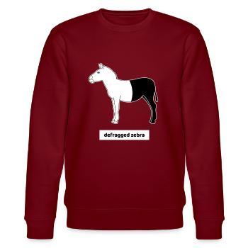 Informatiker Computer Rechner Humor Zebra Defrag - Stanley/Stella Unisex Bio-Sweatshirt CHANGER  - Burgunderrot - Vorne - Nik (191cm) & Marisol (170cm)