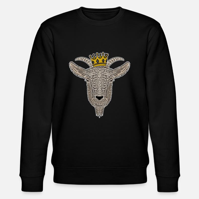 Cool goat golden crown - Stanley/Stella CHANGER Unisex Organic Sweatshirt - black