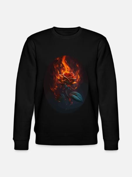 Burning Rose Gift - Stanley/Stella CHANGER Unisex Organic Sweatshirt - black