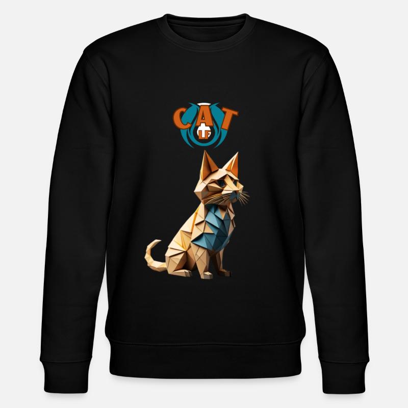 Origami Katze Brüder 3 - Stanley/Stella Unisex Bio-Sweatshirt CHANGER  - Schwarz