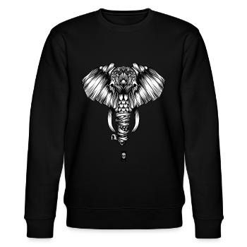 elephant - Stanley/Stella CHANGER Unisex Organic Sweatshirt - black - Front - Nik (191cm) & Marisol (170cm)