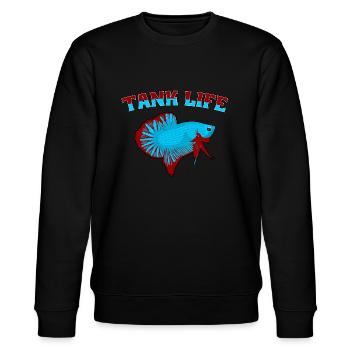 Betta Kampffisch Plakat Aquarium Aquarianer Scaper - Stanley/Stella Unisex Bio-Sweatshirt CHANGER  - Schwarz - Vorne - Nik (191cm) & Marisol (170cm)