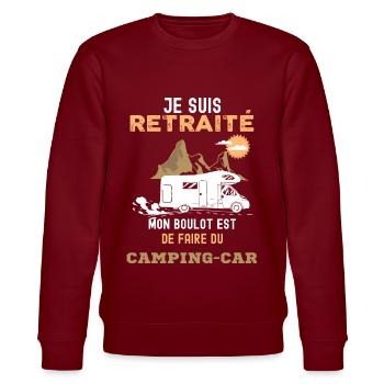 Camping-car retraité humour camping - Sweat bio CHANGER Stanley/Stella Unisexe - bordeaux - Devant - Nik (191cm) & Marisol (170cm)
