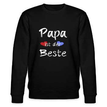 Papa ist der Beste Geschenk Papa Vatertag Herzen - Stanley/Stella Unisex Bio-Sweatshirt CHANGER  - Schwarz - Vorne - Nik (191cm) & Marisol (170cm)