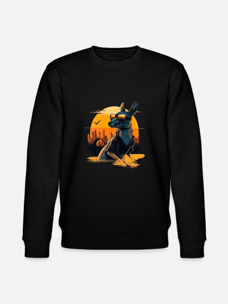 Cool kangaroo with sunglasses - Stanley/Stella CHANGER Unisex Organic Sweatshirt - black