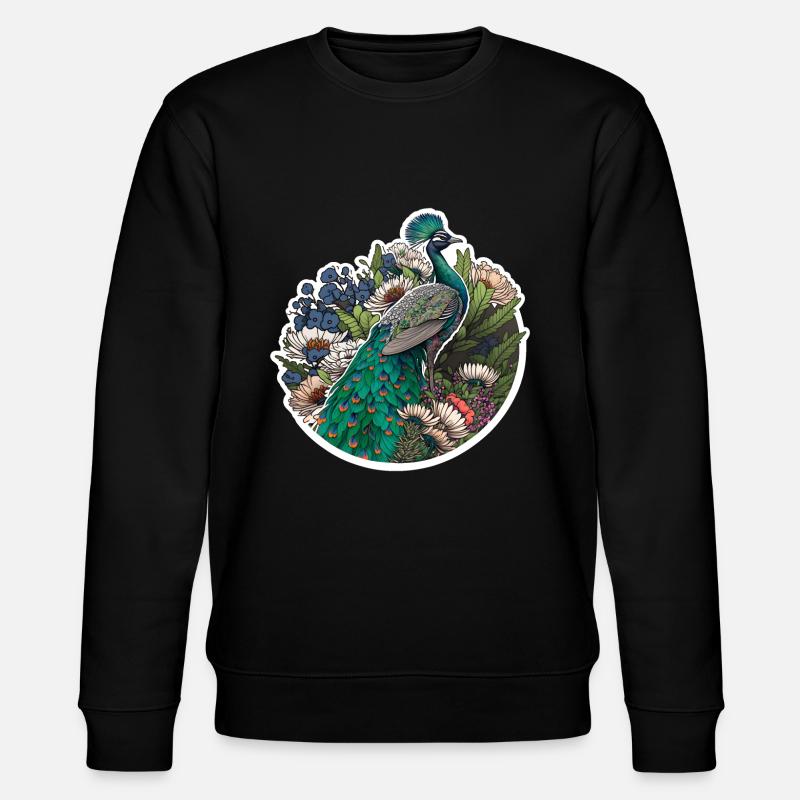 Beautiful peacock - Stanley/Stella CHANGER Unisex Organic Sweatshirt - black